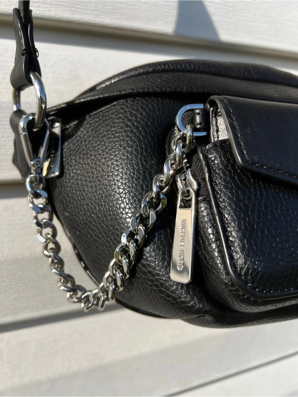 NEW Michael Kors 2-in-1 Leather Sling Purse Black Bag